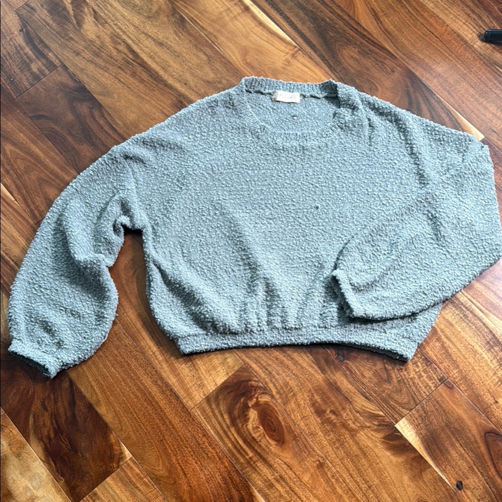 Altar'd State Gray Crew Neck Sweater Textured Knit